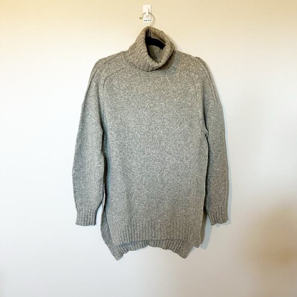 Isabel Marant gray side slit turtleneck sweater wool camel hair size 38 - Picture 1 of 11